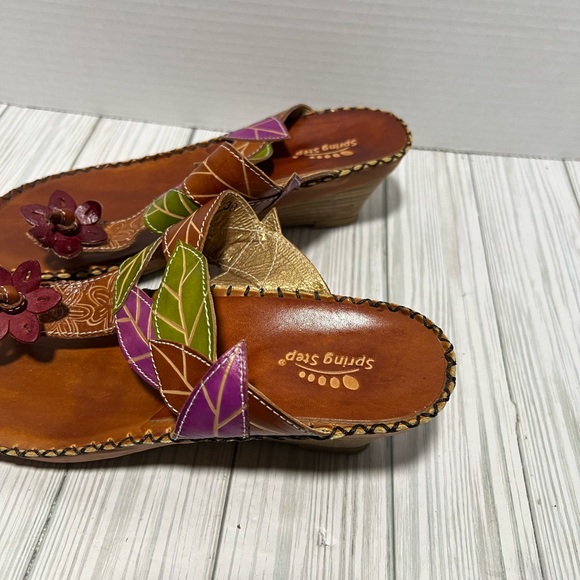 Spring Step L’Artiste sandal size 38 7-7.5 floral wedge - Picture 4 of 10